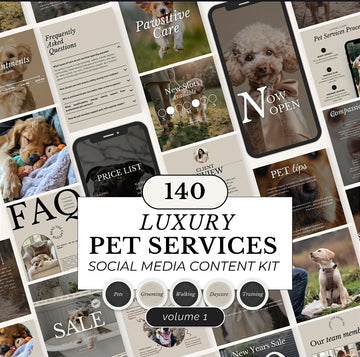 Pet Services Social Media Kit – 140 Posts