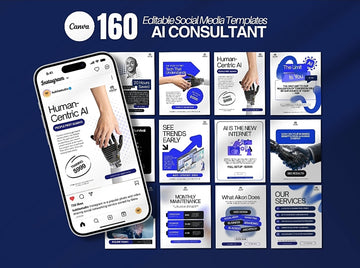 AI Consultant Social Media Templates – 160 Posts