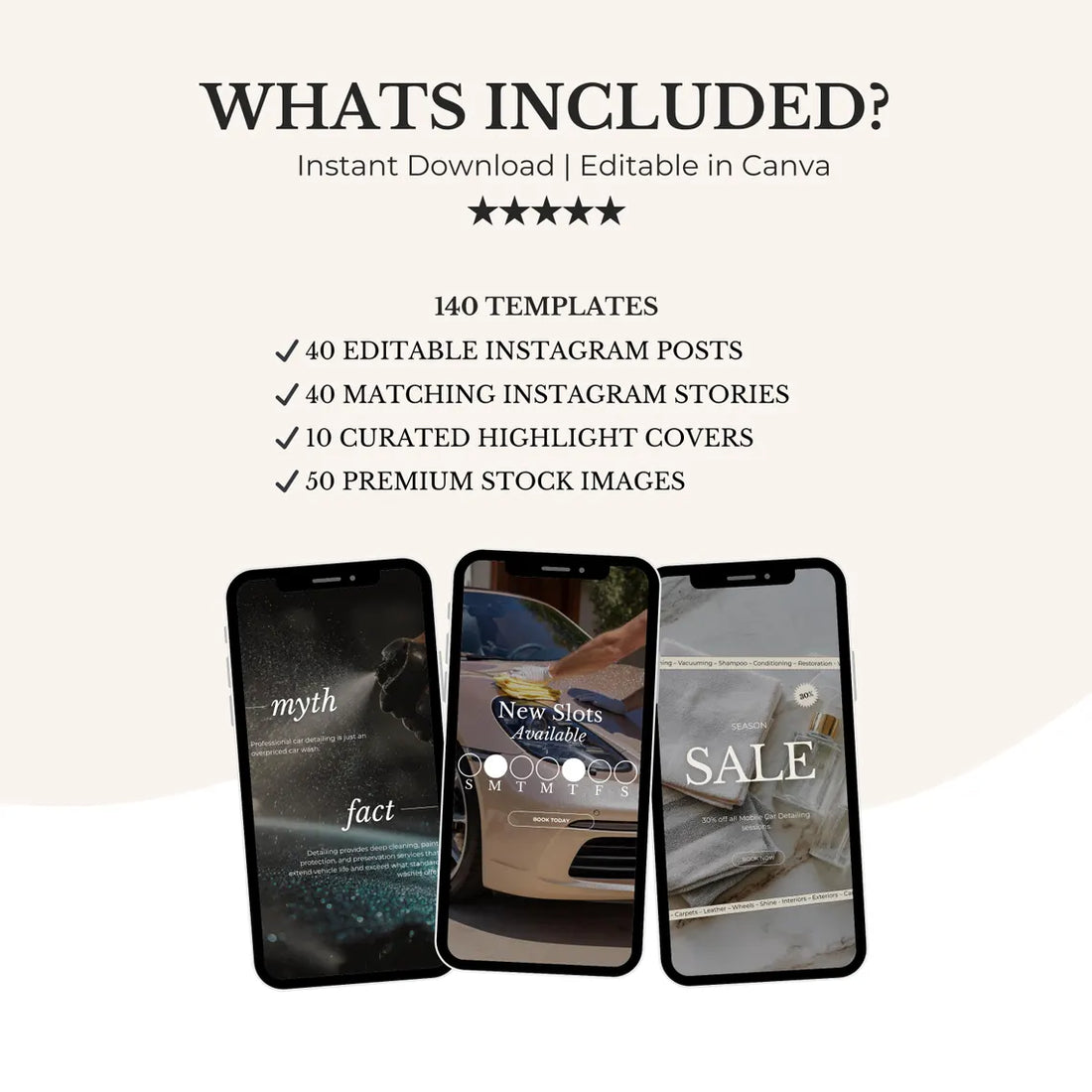 Auto Detailing Canva Templates | 40 Posts + 40 Stories